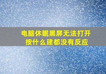 电脑休眠黑屏无法打开 按什么建都没有反应